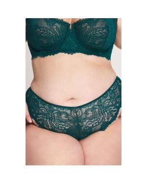 Savage x Fenty Romantic Corded Lace Brazilian Panties - Green