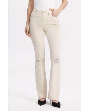 Bayeas Emily High Waist Distressed Flare Jeans - Natural