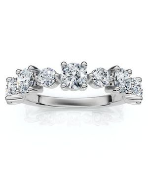 Bliss Diamond 1.13Ct Natural Diamond Stackable Wedding Ring 14K - Metallic