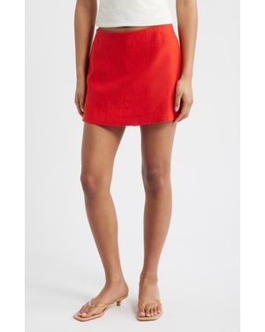 Madewell Linen Miniskort - Red
