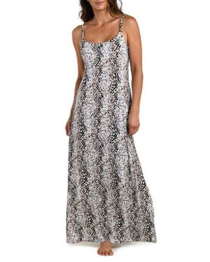 La Blanca Wild Whispers Print Maxi Dress - Gray