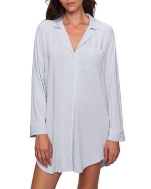 Eberjey Gisele Jersey Knit Sleep Shirt - Blue