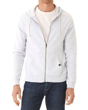 Threads For Thought Jordyn Mineral Wash Cotton Blend Fleece Zip Hoodie - White