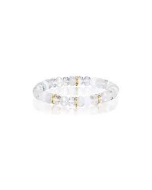 Sheryl Lowe Mix Bracelet With 3 Solid Yg Rondelles - White