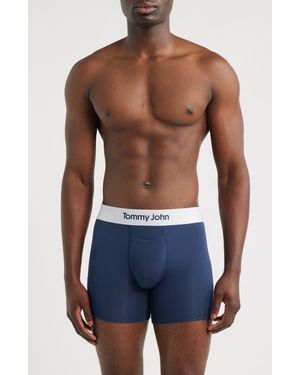 Tommy John Second Skin 4-Inch Golf Ball Waistband Stretch Modal Boxer Briefs - Blue