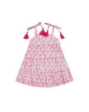 MER ST BARTH Bella Girls Shoulder Tie Sundress - Pink