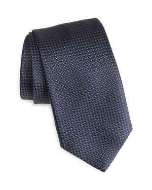 Canali Neat Silk Tie - Blue