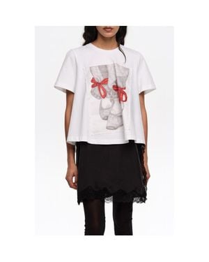 Bimba Y Lola Ballerinas Logo A-Line T-Shirt - White