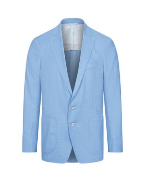 Emanuel Berg Light Slub Wool & Silk Blend Sport Coat - Blue