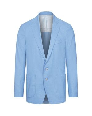 Emanuel Berg Light Slub Wool & Silk Blend Sport Coat - Blue