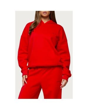 Edikted Basic Girl Oversize Hoodie - Red