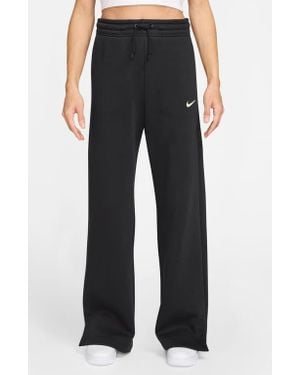 Nike Sportswear Phoenix High Waist Wide Leg Sweatpants - Black