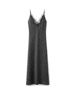 Mango Lace & Polka Dot Slipdress - Black