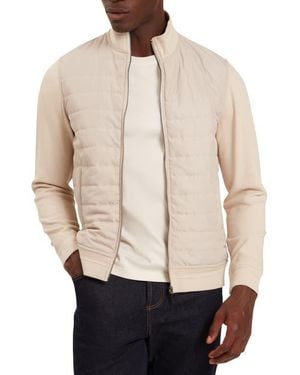 Ted Baker Durano Quilt Front Piqué Jacket - Natural
