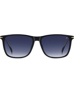 David Beckham 1219/S/Us 57Mm Gradient Rectangular Sunglasses - Blue
