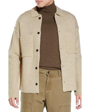 Civil Society Beaton Waffle Full Button Cardigan - Natural