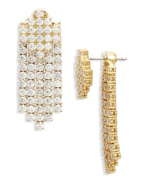 Nadri Fringe Front/Back Earrings - Metallic