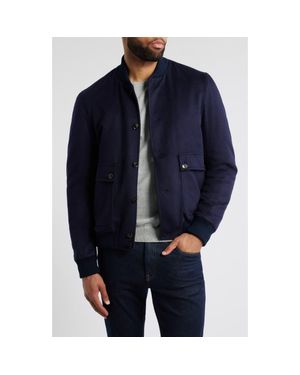 Zanella Silk & Cashmere Bomber Jacket - Blue