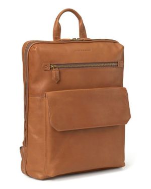 Johnston & Murphy Rhodes Water Repellent Leather Commuter Backpack - Brown