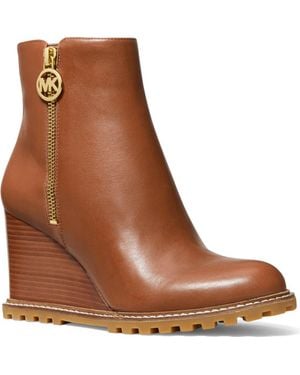 MICHAEL Michael Kors Evelyn Wedge Bootie - Brown