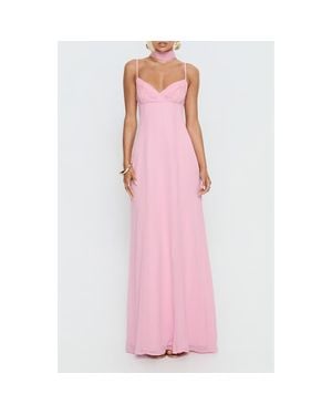 Princess Polly Jadira Scarf Tie Back Sleeveless Gown - Pink