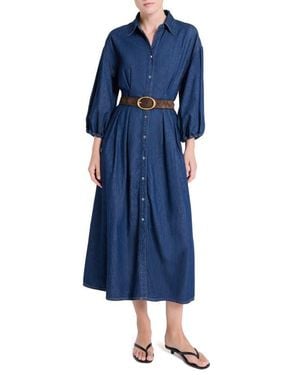 Twp Mason Denim Shirtdress With Pockets - Blue