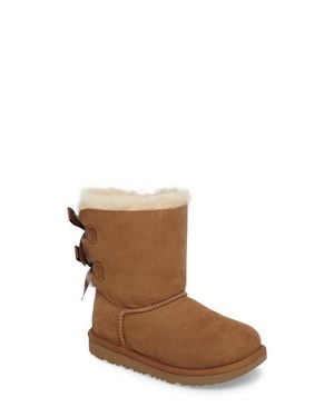UGG Kids' Bailey Bow Ii Water Resistant Genuine Shearling Boot - Brown