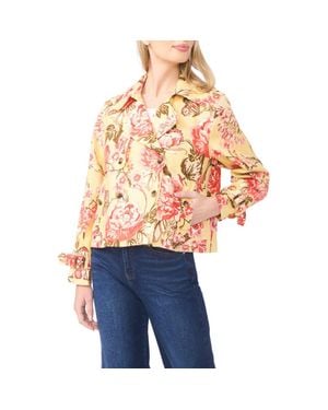 Ted Baker Leah Floral Crop Linen Trench Coat - Multicolor