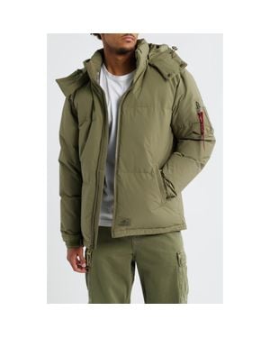 Alpha Industries Down & Feather Puffer Parka - Green