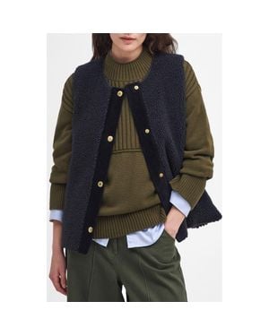 Barbour Dulsie High Pile Fleece Quilted Vest - Black