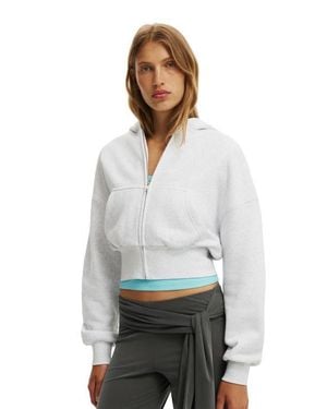 Cotton On Oversized Zip Through Hoodie - White