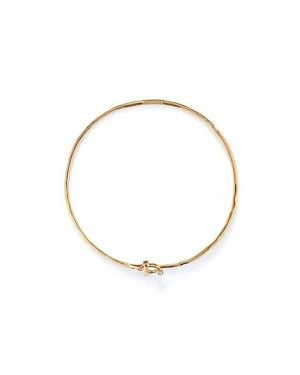 Uno De 50 Rigid Necklace With 18K-Plated Front Clasp With Topaz - White