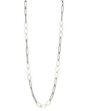 Armenta Two-Tone Link Necklace - White