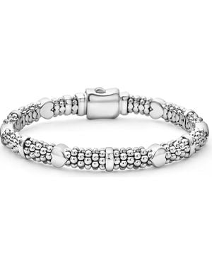 Lagos Kids' Caviar Beaded Heart Bracelet - Metallic
