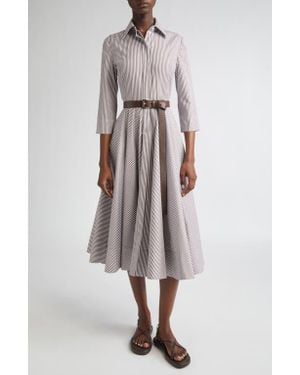 Michael Kors Stripe Cotton Poplin Shirtdress - Multicolor