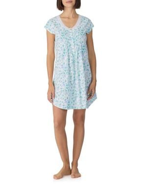 Eileen West Cotton Short Nightgown - Blue