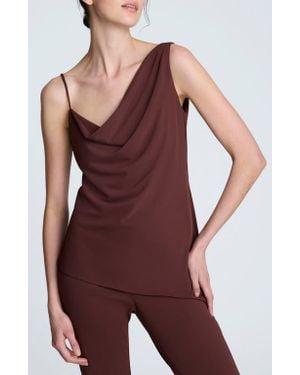 Kenneth Cole Asymmetric Drape Sleeveless Top - Purple
