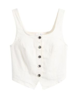 Vero Moda Wild Alinia Denim Corset Top - White