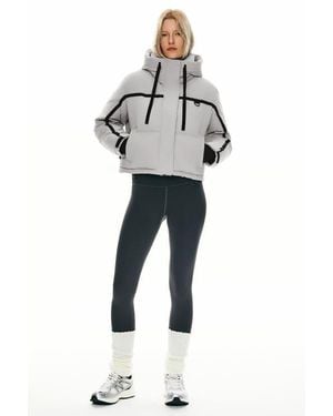 Orolay Winter Quilted Hooded Cropped Down Puffer Jacket - Gray