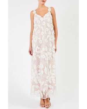 HELSI Adina Floral Embroidered Slipdress - White