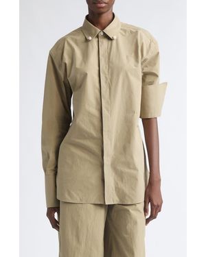 Nackiyé High Fidelity Asymmetric Cotton Shirt - Natural
