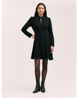 Finery London Sabine Long Sleeve Collared Short Dress - Black