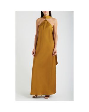Parker Halter Neck Maxi Dress - Metallic
