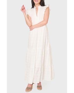Gibsonlook Flutter Sleeve Cotton Maxi Dress - White