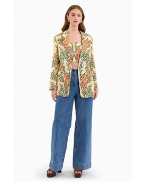 Rebecca Taylor Cleo Printed Blazer - Blue