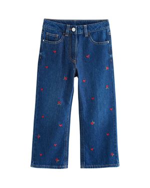 Next Kids' Embroidered Flare Jeans - Blue