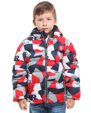 Rokka&Rolla Kids' Heavyweight Fleece Lined Puffer Jacket - Red