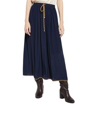 Ottod'Ame Silk-Blend Long Skirt - Blue