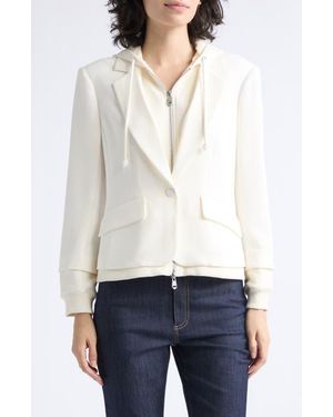Cinq À Sept Le Petite Khloe Zip-Up Hoodie Blazer - White