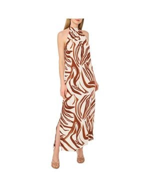 Vince Camuto Halter Tie Back Maxi Dress - Metallic